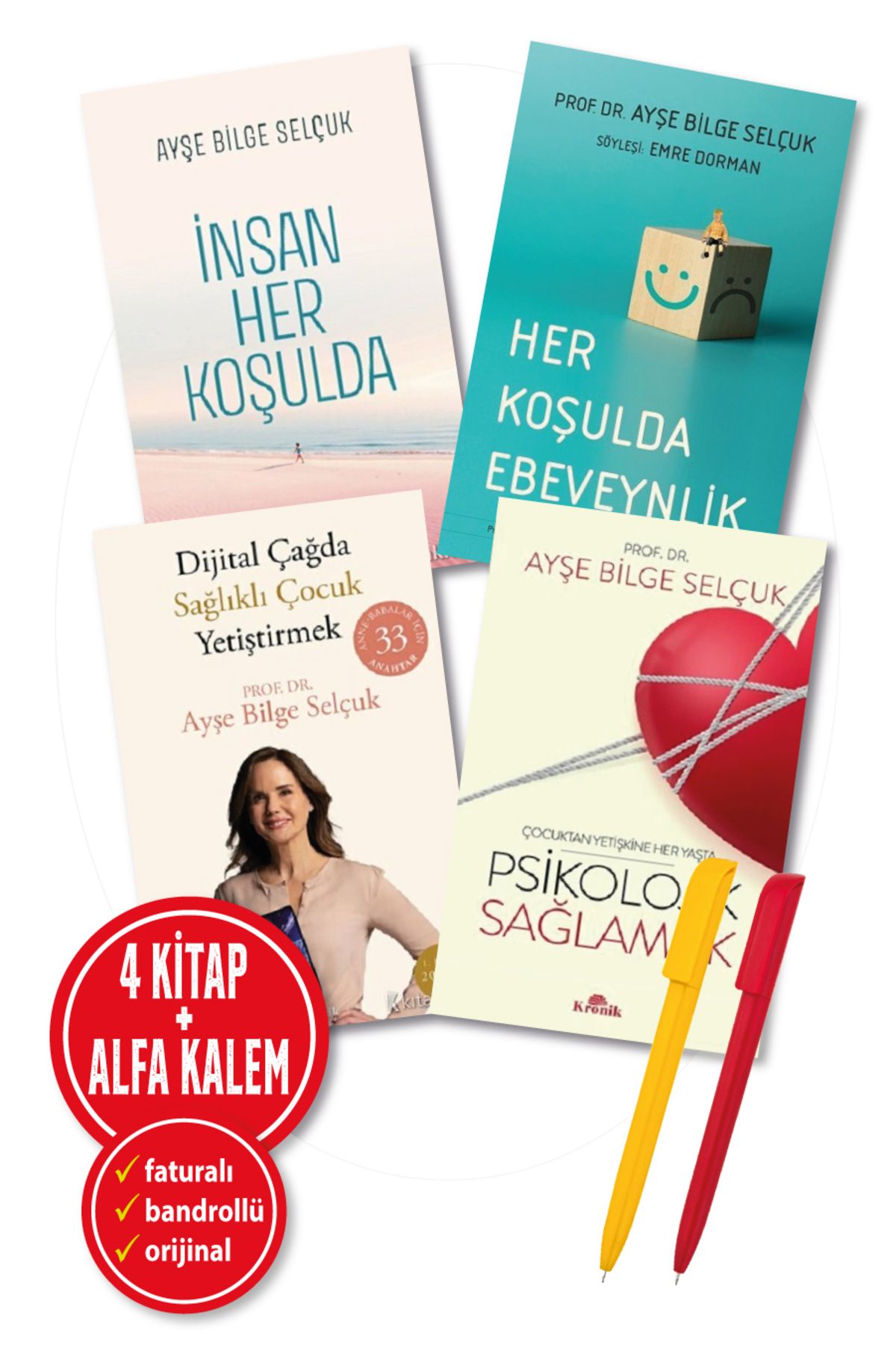 Kronik Kitap Alfa Kalem+Ayşe Bilge Selçuk 4Kitap(İnsan Her Koşul+Her Koşulda Ebeveyn+Dijital Çağ+Psikolojik)
