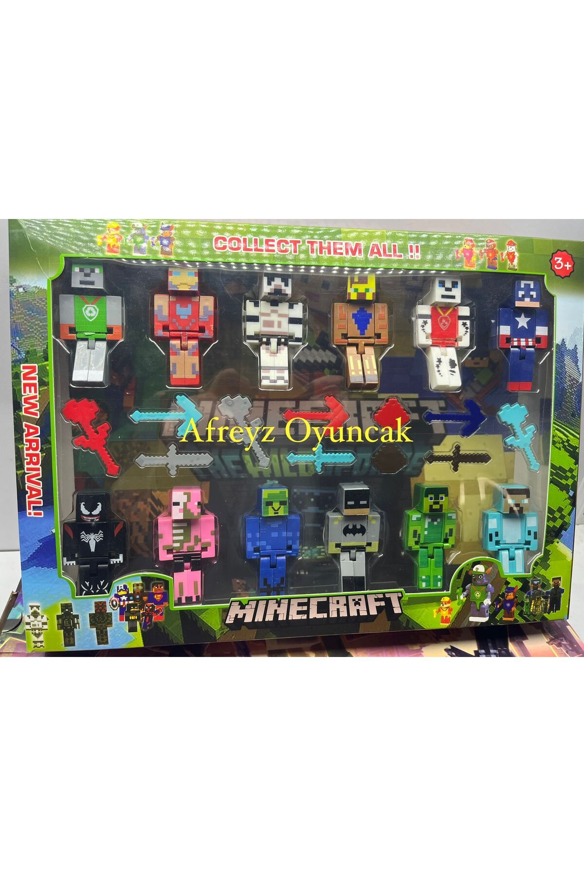 afreyz oyuncak Minecraft 23 Parça Süper Kahraman Figür Set Minecraft Figürlü Parçalı Set