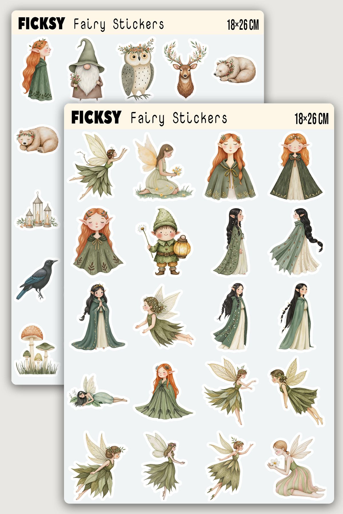Ficksy Sihirli Orman Perisi Sticker Seti - 45 Adet Etiket Çıkartma