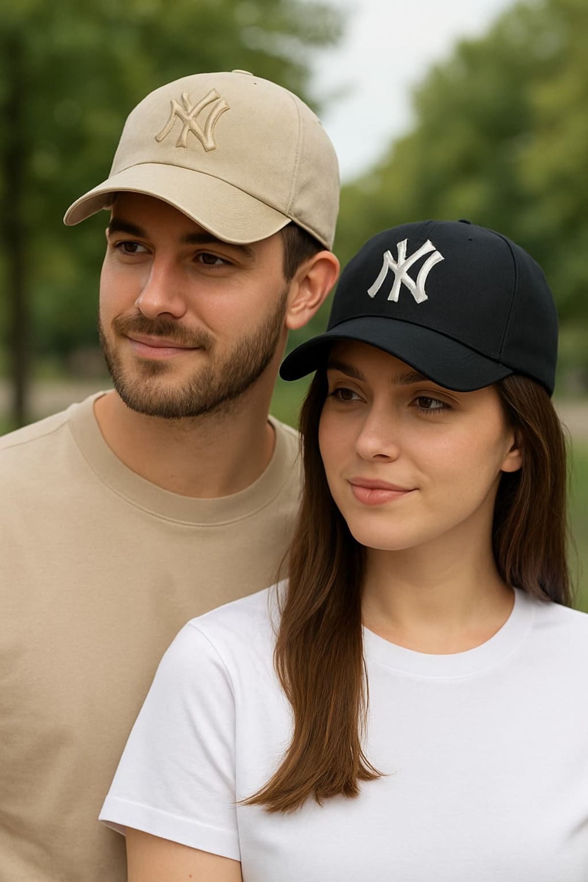 WOHOME Ny New York 2'li Set Şapka Unisex Kadın Erkek