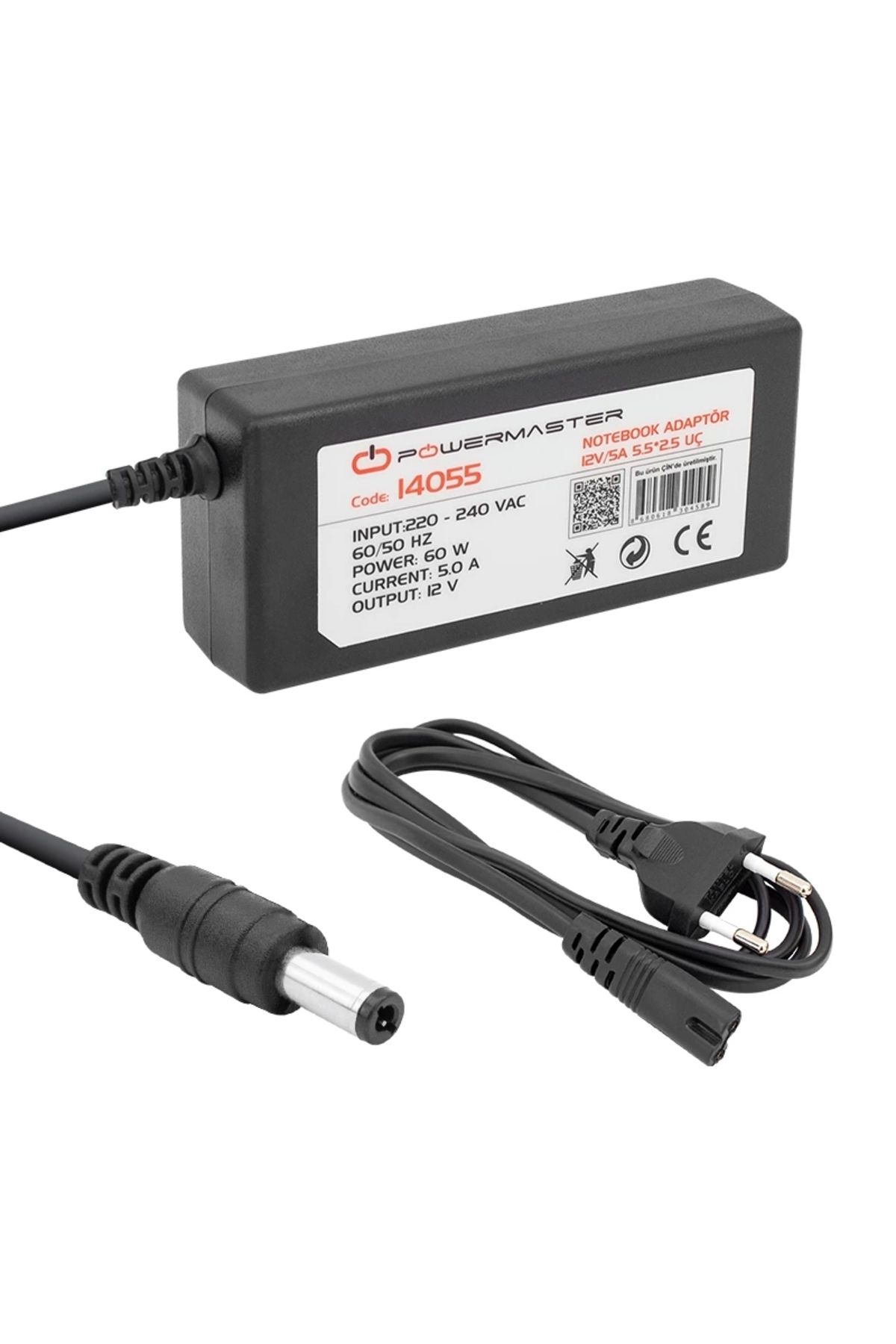 Miravm 12 Volt - 5 Amper 5.5*2.5 Uçlu Plastik Kasa Masaüstü Adaptör (4172)