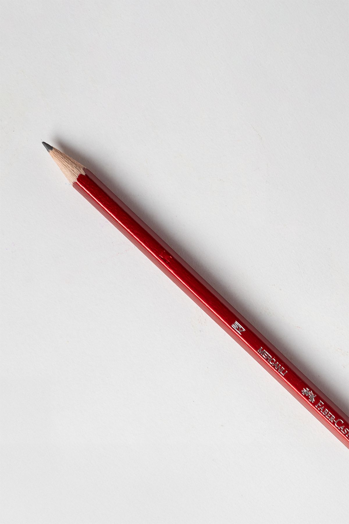 Faber Castell-Angular Coral Red Pencil 12'Li Hb Nib, Break-Resistant, Erasable Without Leaving Traces 2