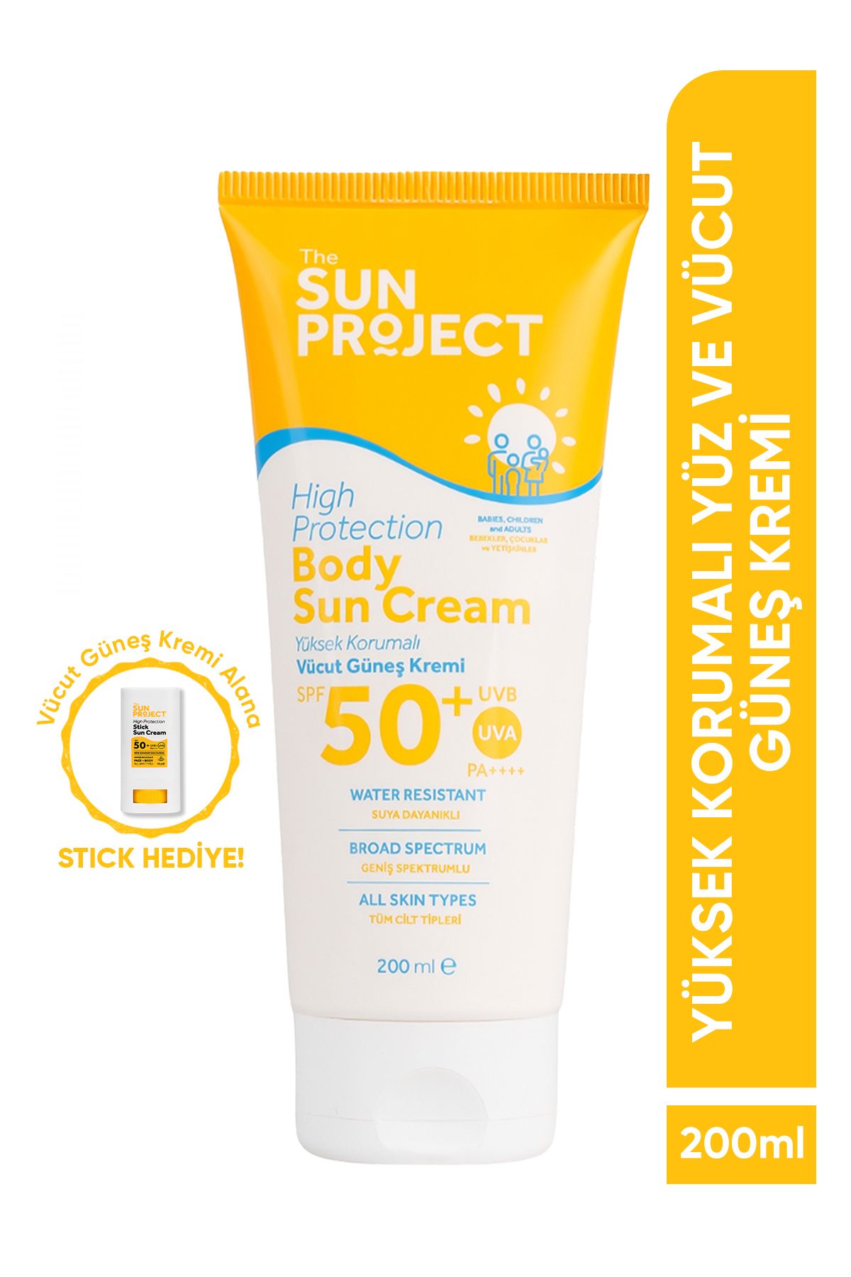 The Sun Project Yüksek Korumalı Aile Boyu Yüz Ve Vücut Güneş Kremi 50 Spf Pa 200 ml