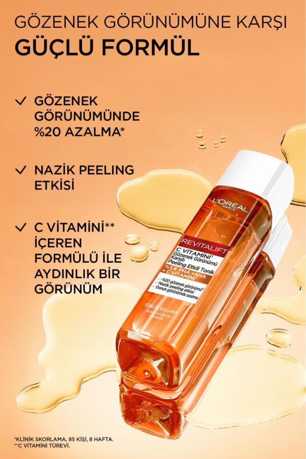 Revitalift C Vitamini Gözenek Görünümü Karşıtı Peeling Etkili Tonik & Aydınlatıcı Köpük Temizleyici — PKTPEELTONIKKPKTEMIZ — تصویر 5 از 8