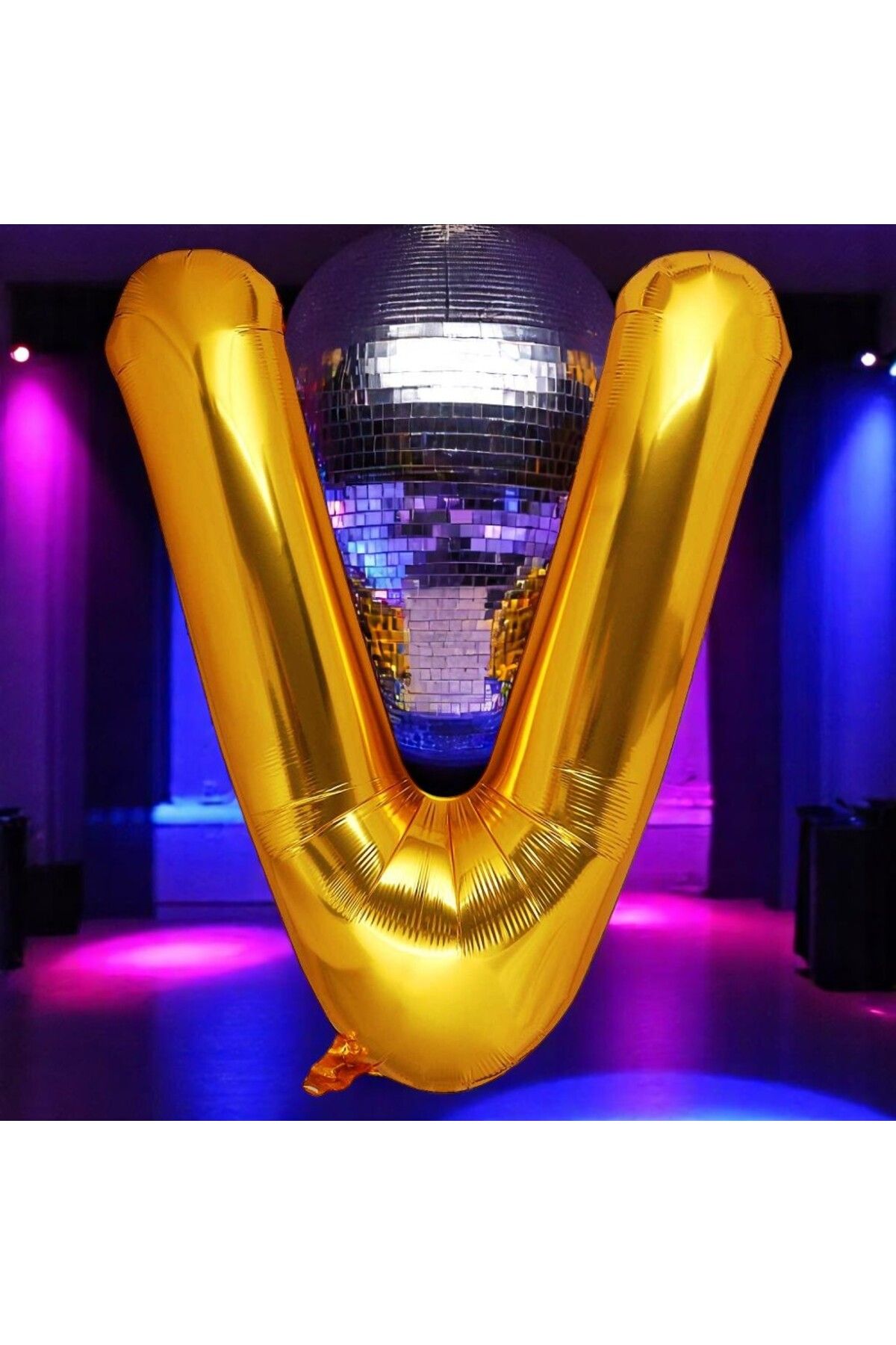 Kuzey VIP YÜKSEK KALİTE 1 METRE GOLD V HARFİ FOLYO BALON GOLD V HARF BALON HELYUM GAZINA UÇAN BALONA UYGUN