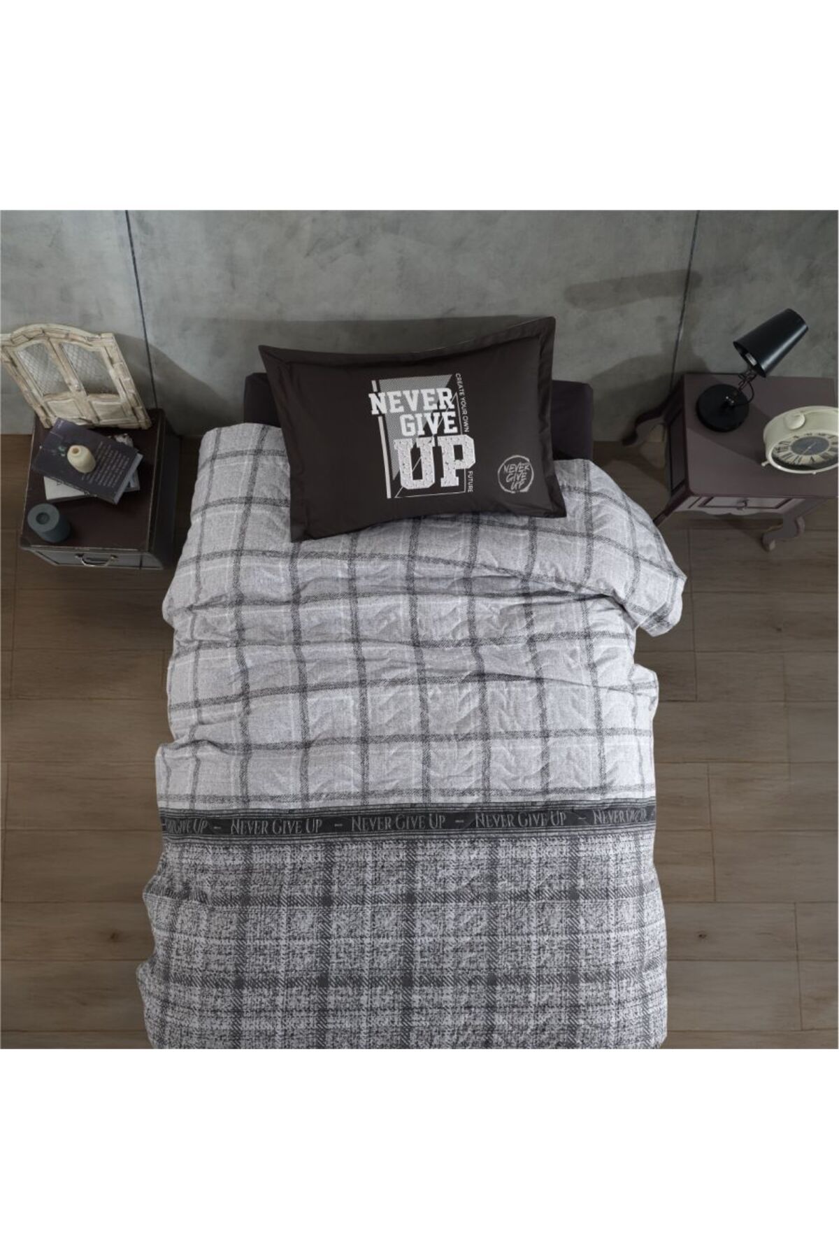 ŞENER HOME Clasy Genç Dört Mevsim Komple Set Tek Kişilik - Give Up