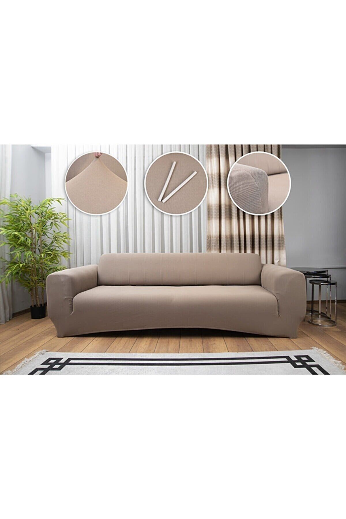 روکش مبل چند رنگ صندلی مبلمان انعطاف پذیر 3 1 Maxi Set Brown Vision TUCHMALL