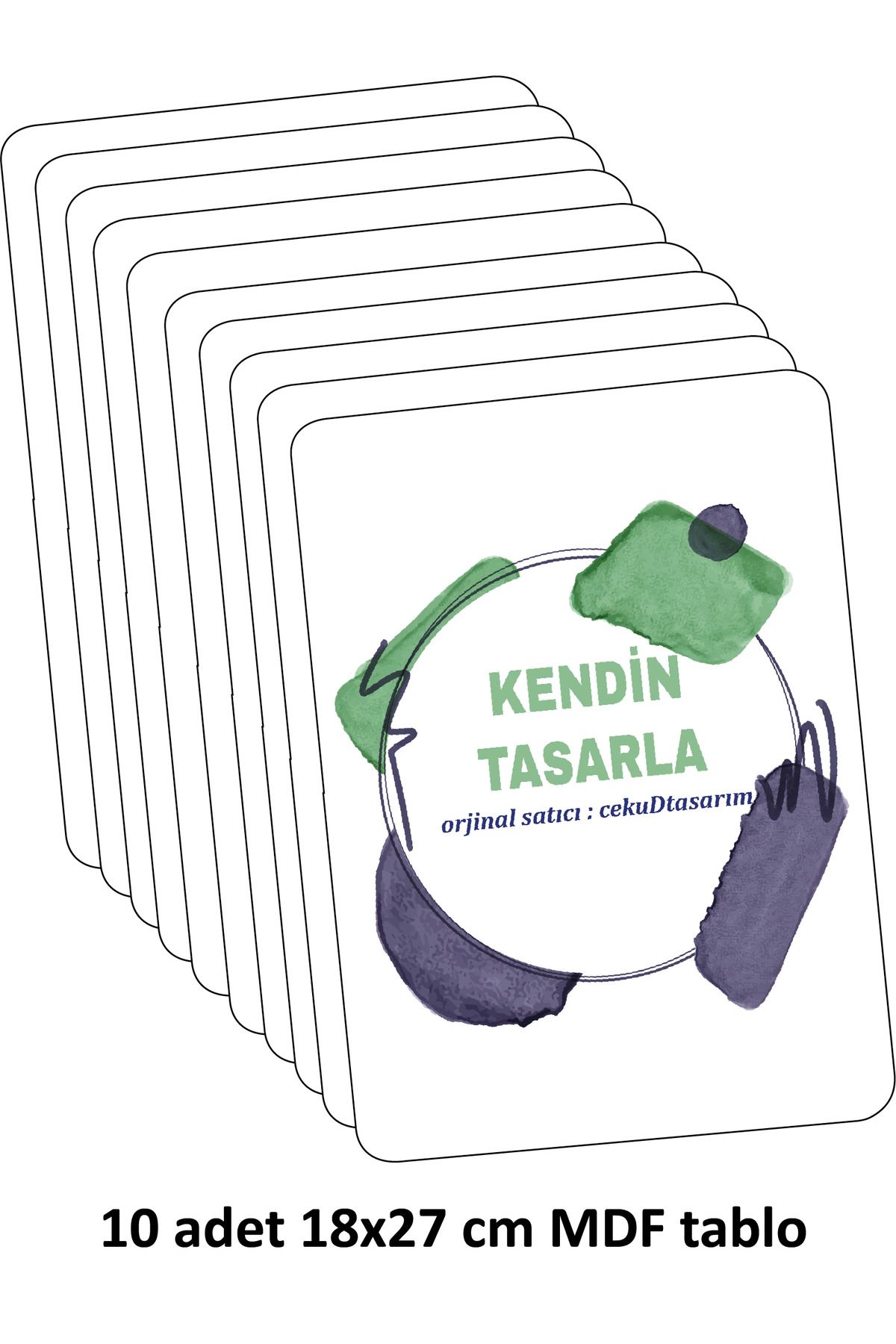 cekuDtasarim 10’lu Kendin Tasarla MDF Tablo Seti - 18x27 cm Kişiye Özel Sublimasyon Baskılı