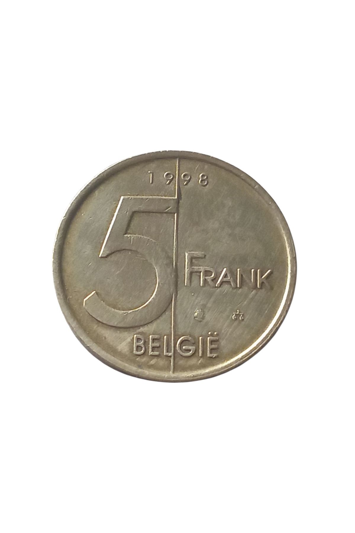 Yediotuz Belçika 5 Frank Yabancı Madeni Para Eski Para Koleksiyon Para Hobi Hediye Antika