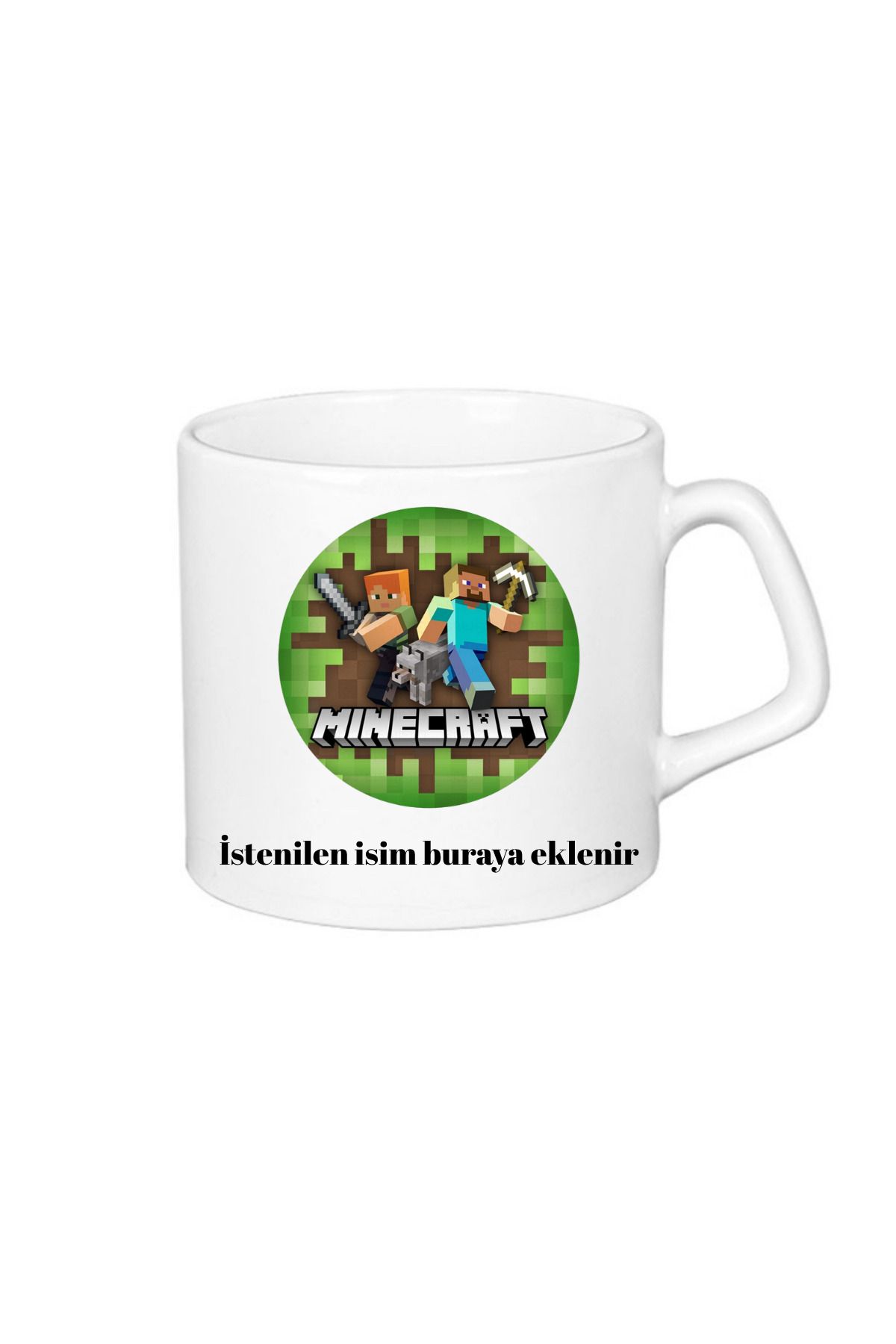 ABC Minecraft baskılı hediyelik kupa Mug bardak (isim yazılabilir)