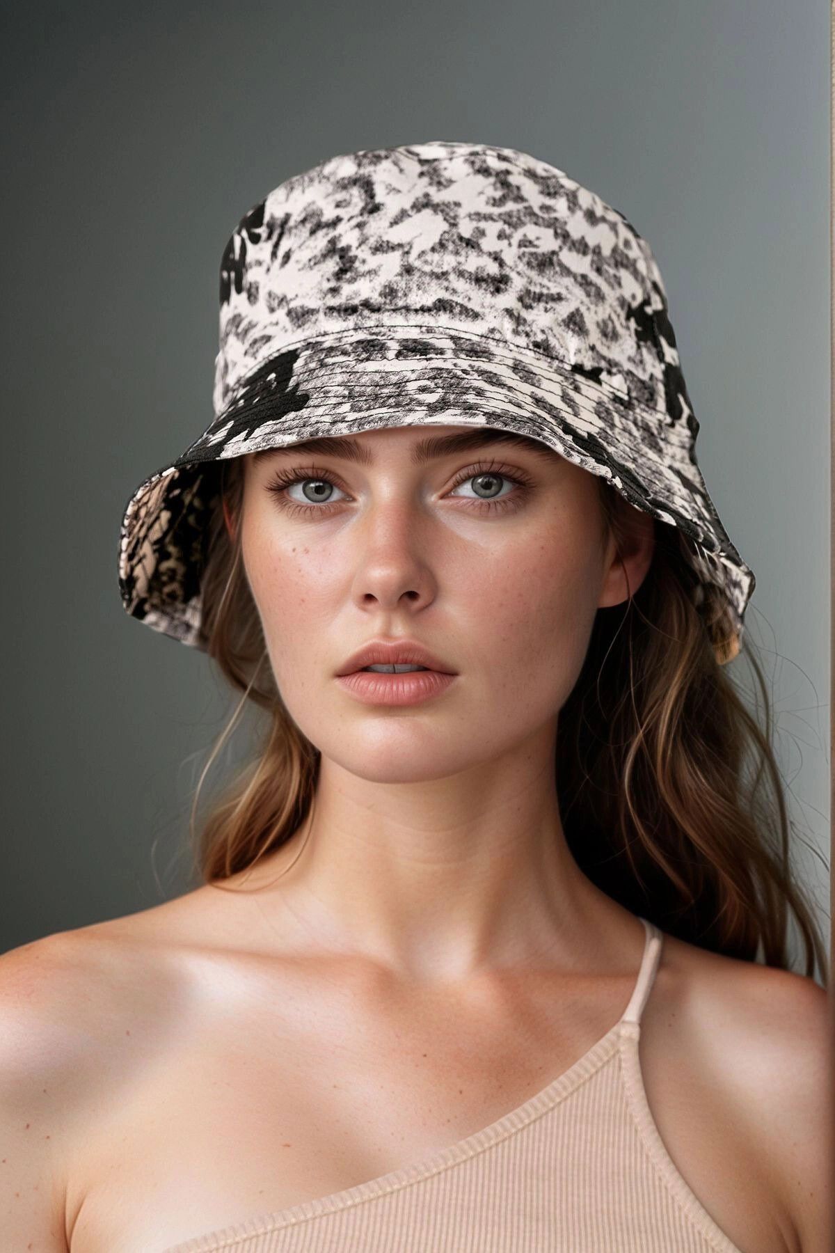 bacc Siyah-Beyaz Batik Desenli Bucket Şapka BCNSV-2514124