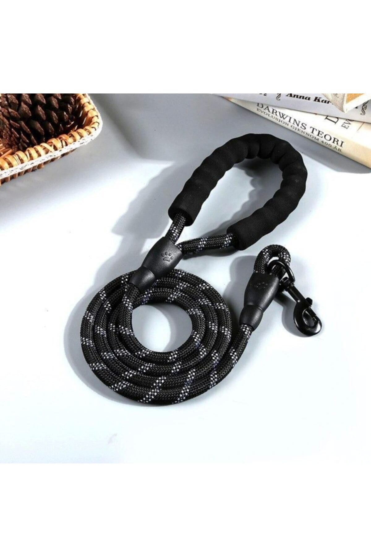 OurStyles Köpekler Için Gezdirme Tasması Reflektörlü 130 Cm Halat Orta Ve Büyük Boy Köpekler Için Siyah - -...