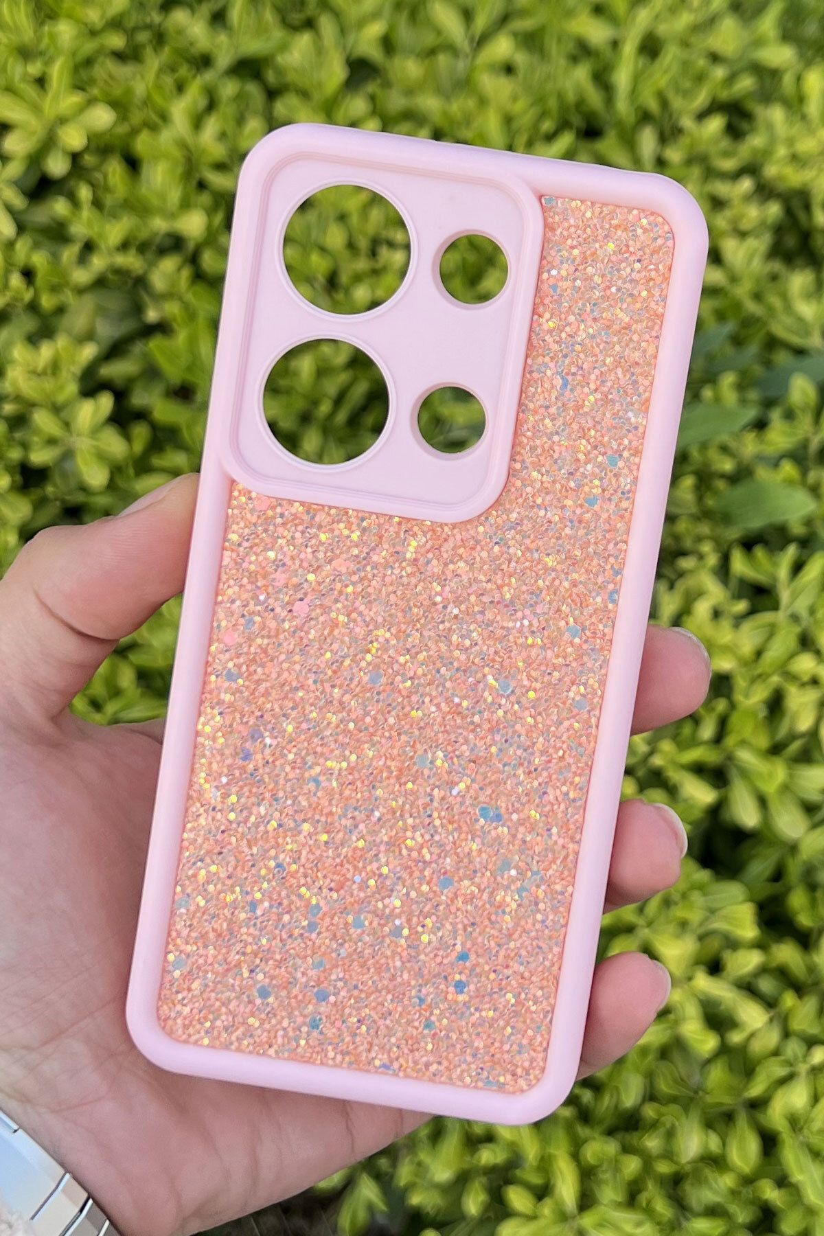 CEPSTOK Xiaomi Redmi Note 13 Pro 4G Kılıf Taşlı Işıltılı Darbe Önleyici Silikon Kapak