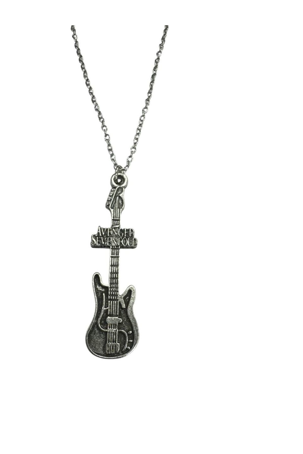 Herşey Nota Avenged Sevenfold Temalı Elektro Gitar Kolye – 60 cm - Metal Rock & Metalcore Aksesuar