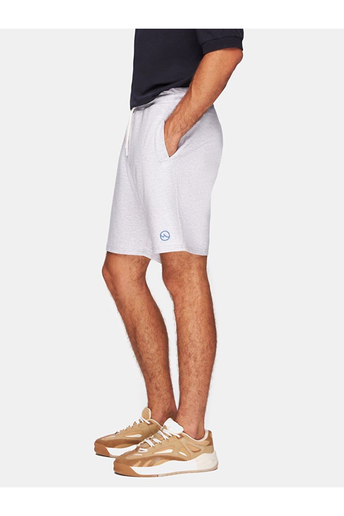 Ltb-Text Printed Regular Gray Shorts 4