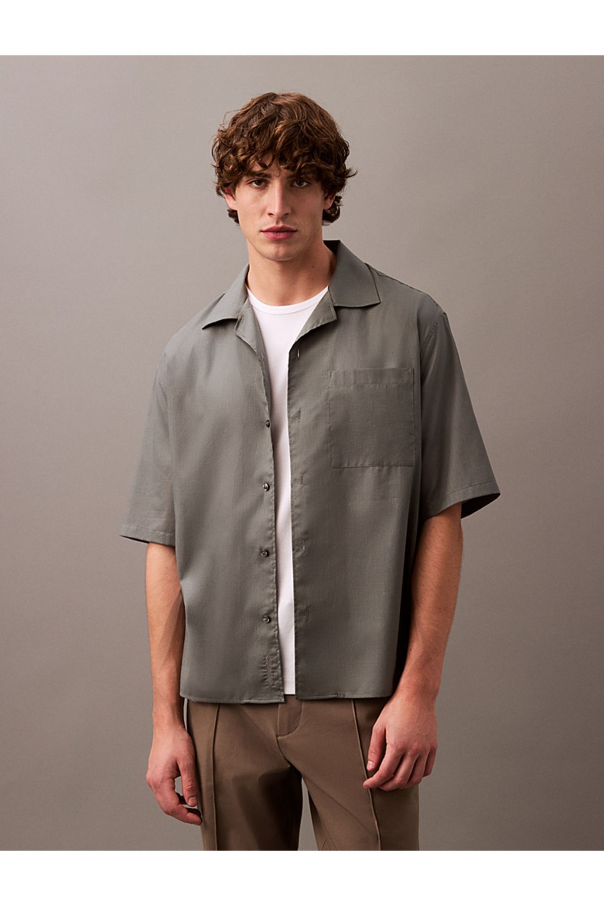 Calvin Klein Relaxed Cotton Gauze Shirt