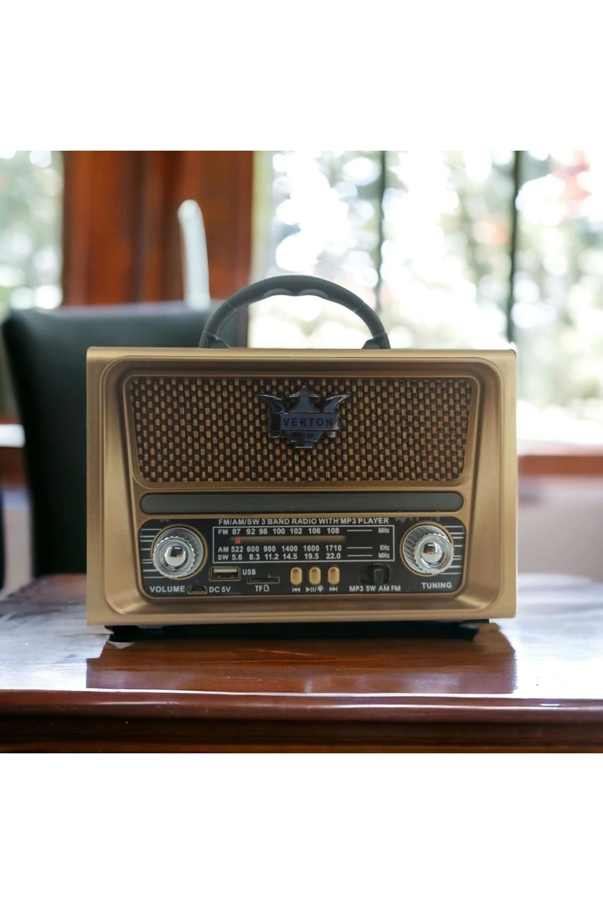 OurStyles Nostaljik Görünümlü USB SD AUX Bluetooth Destekli Şarjlı Radyo RT-780
