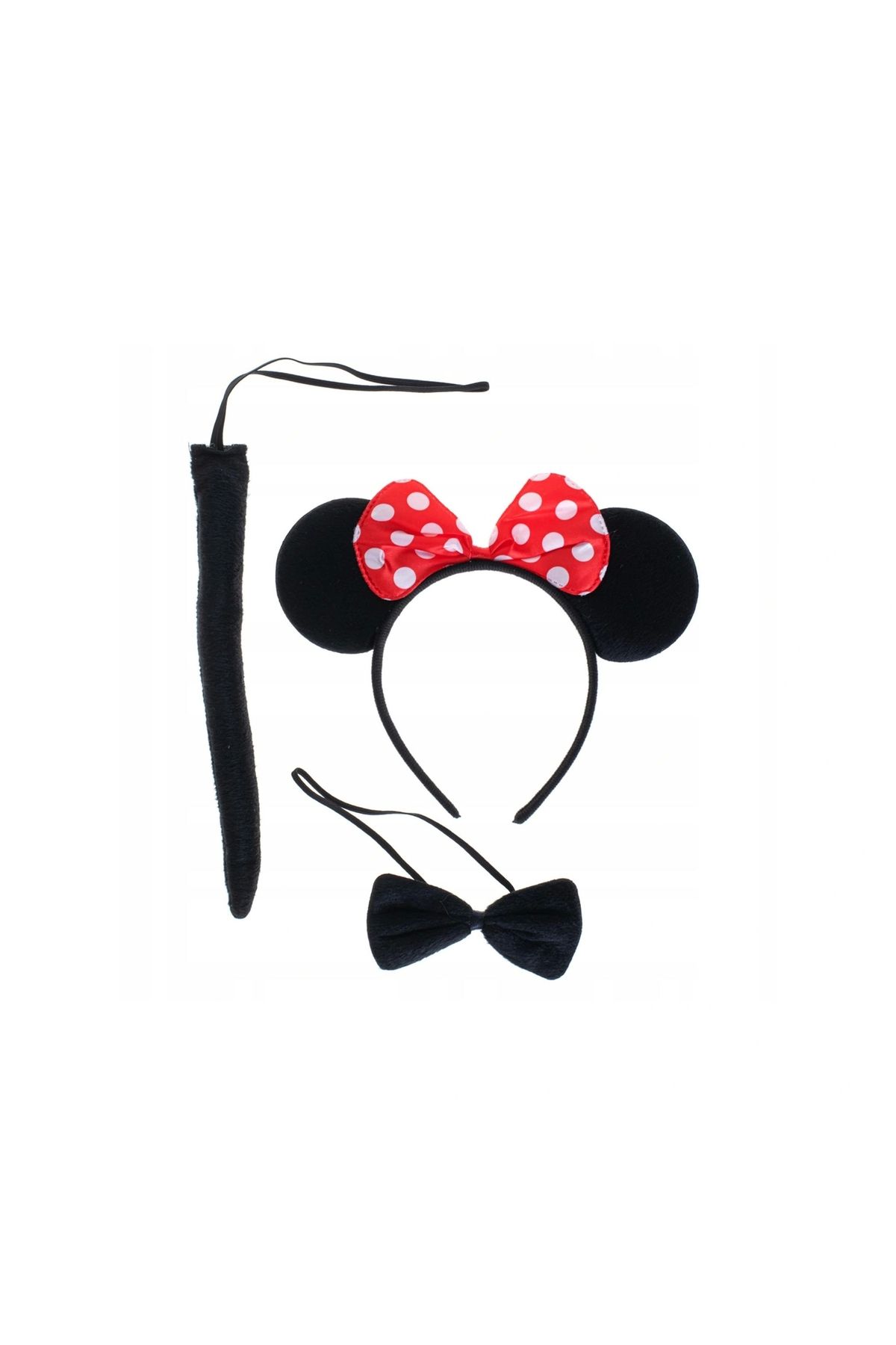 OurStyles Minnie Mouse Kostüm Seti Taç Kuyruk Papyon Gösteri Seti