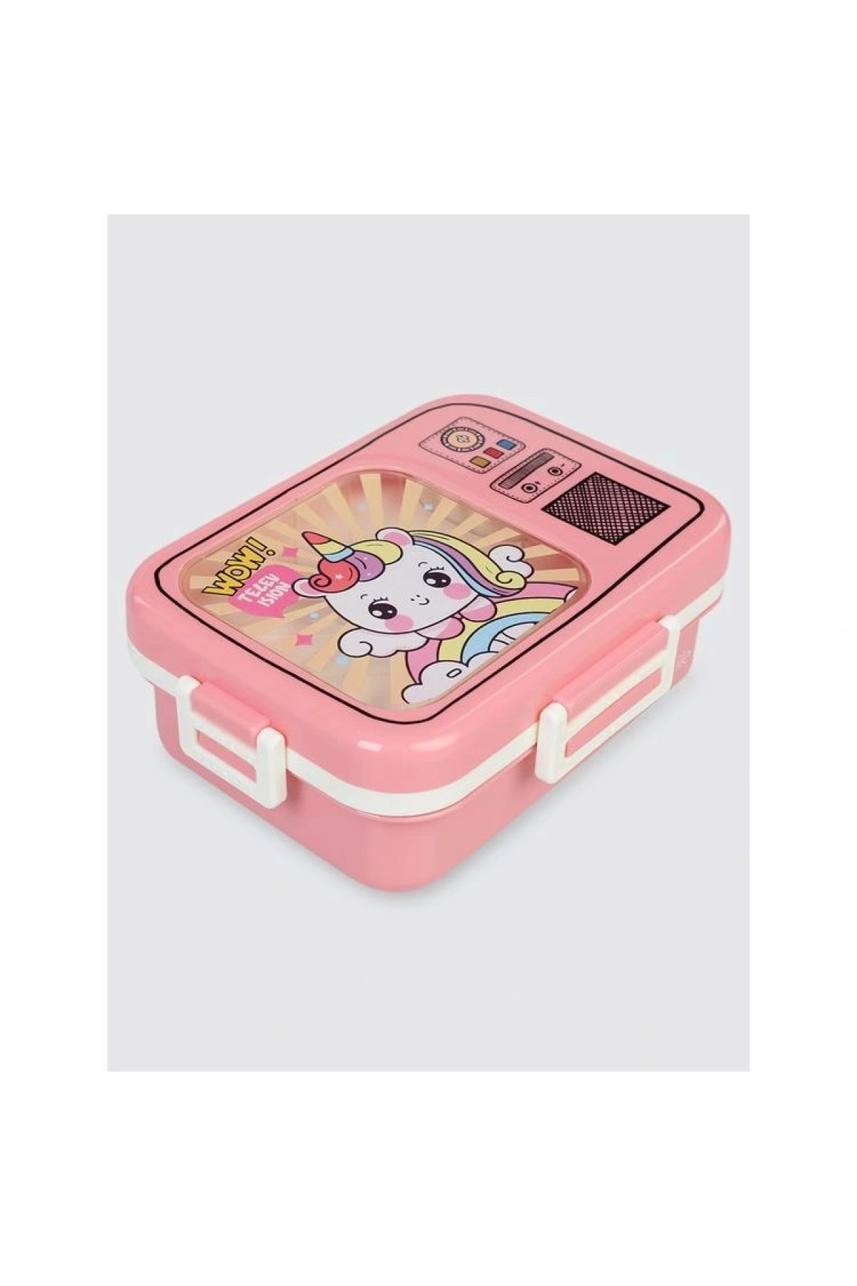 Vagonlife Bento 750ml Lunchbox Sevimli Dostlar Tek Katlı 3 Bölmeli Paslanmaz Çelik Sefer Tası Yemek
