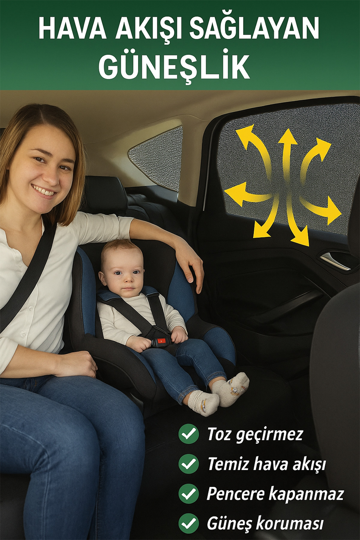 UYDEE 1 Adet Oto Güneşlik Perde Araba Yan Cam Güneşlik Araba Güneşlik Perdesi Anne Bebek Emzirme Perdesi fotoğrafı 6 (önizleme)