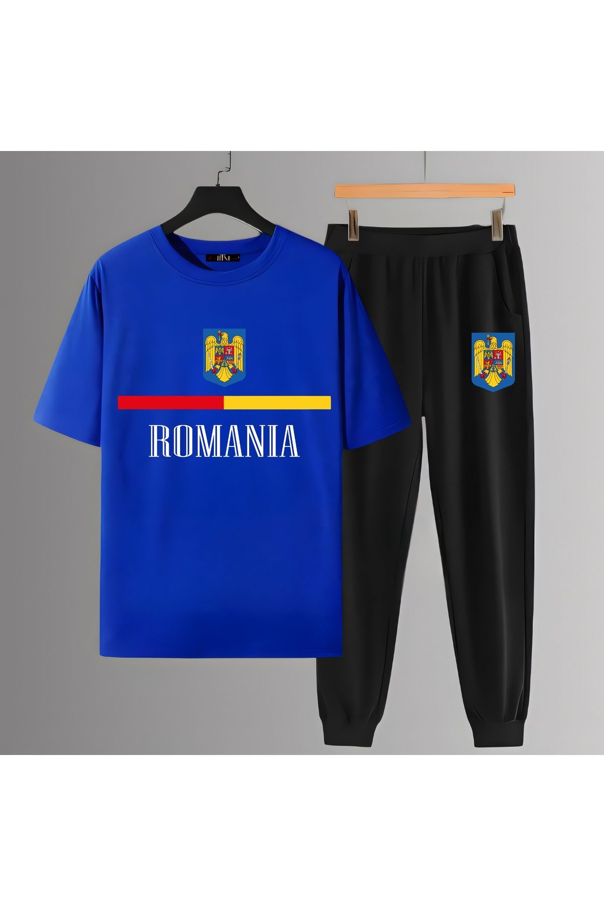 Biy Store Romanya milli romania takım forma baskılı unisex kısa kollu tişört t-shirt eşofman takımı