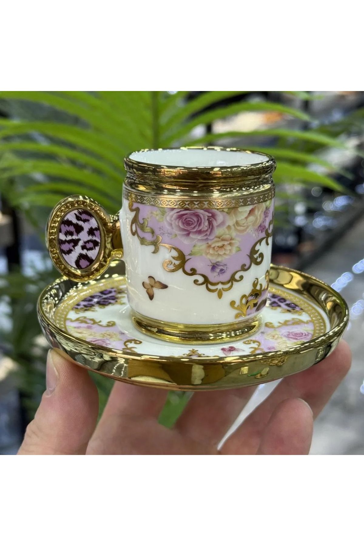 DGCHOME Caviar 6 Lı Porselen Türk Kahvesi Fincanı Purple
