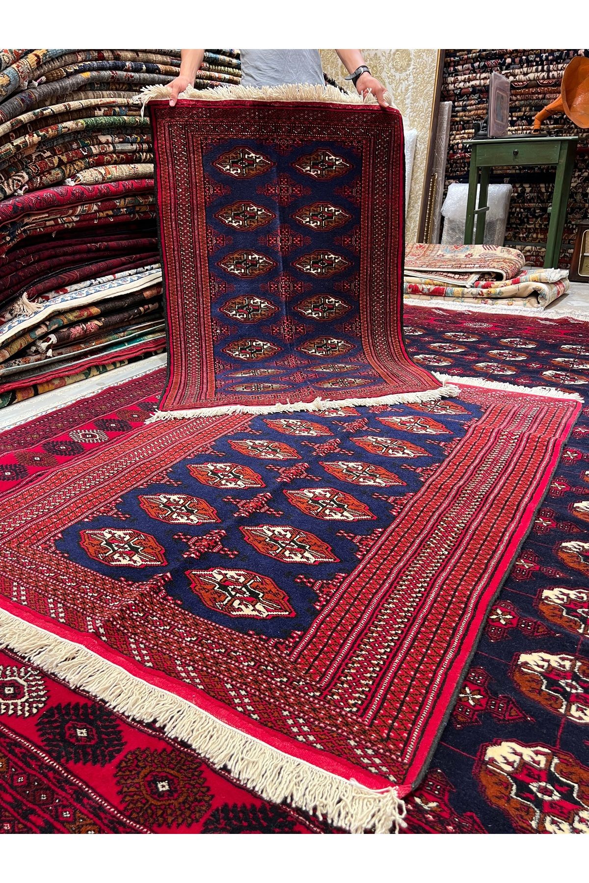RD RAMAZAN DAĞ EL HALI SANATI El Dokuma Afgan Buhara Halısı Birinci Sınıf Kalite Ebat 135x90