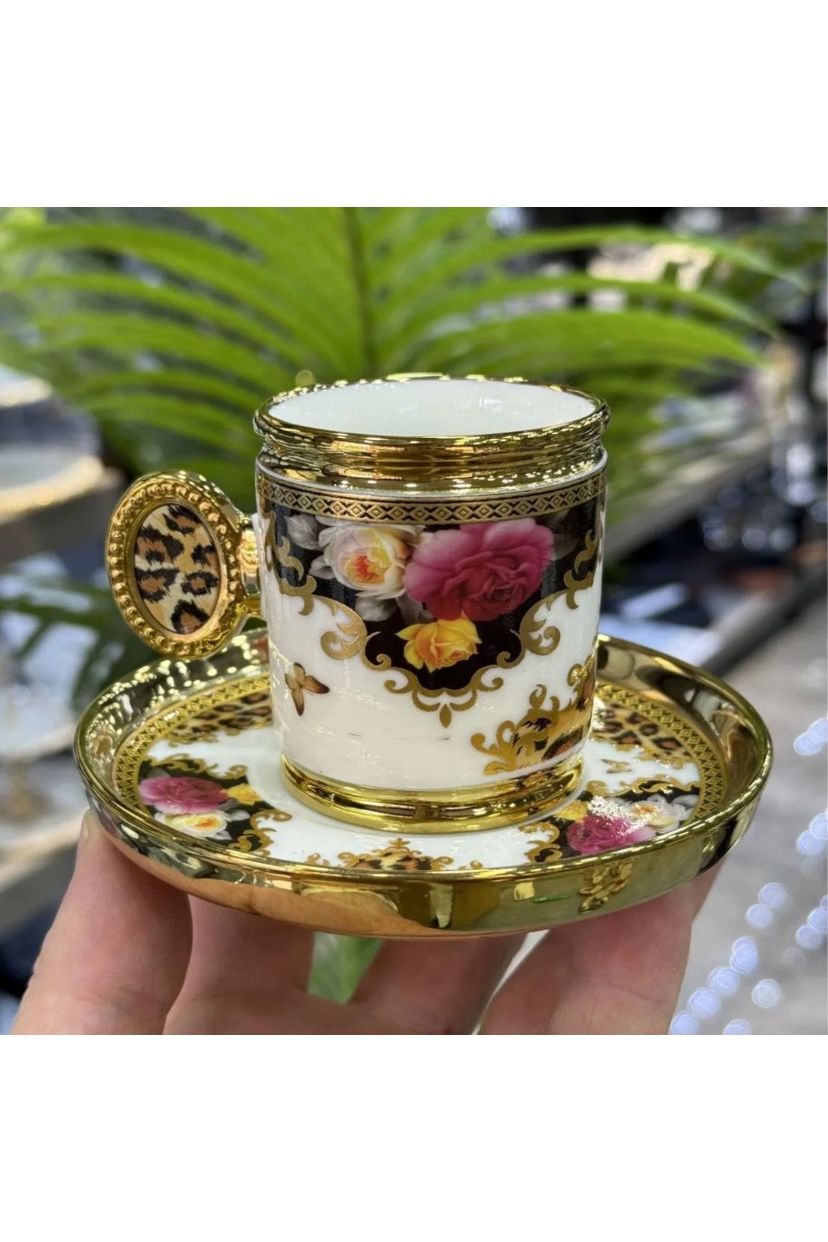 DGCHOME Caviar 6 Lı Porselen Türk Kahvesi Fincanı Black