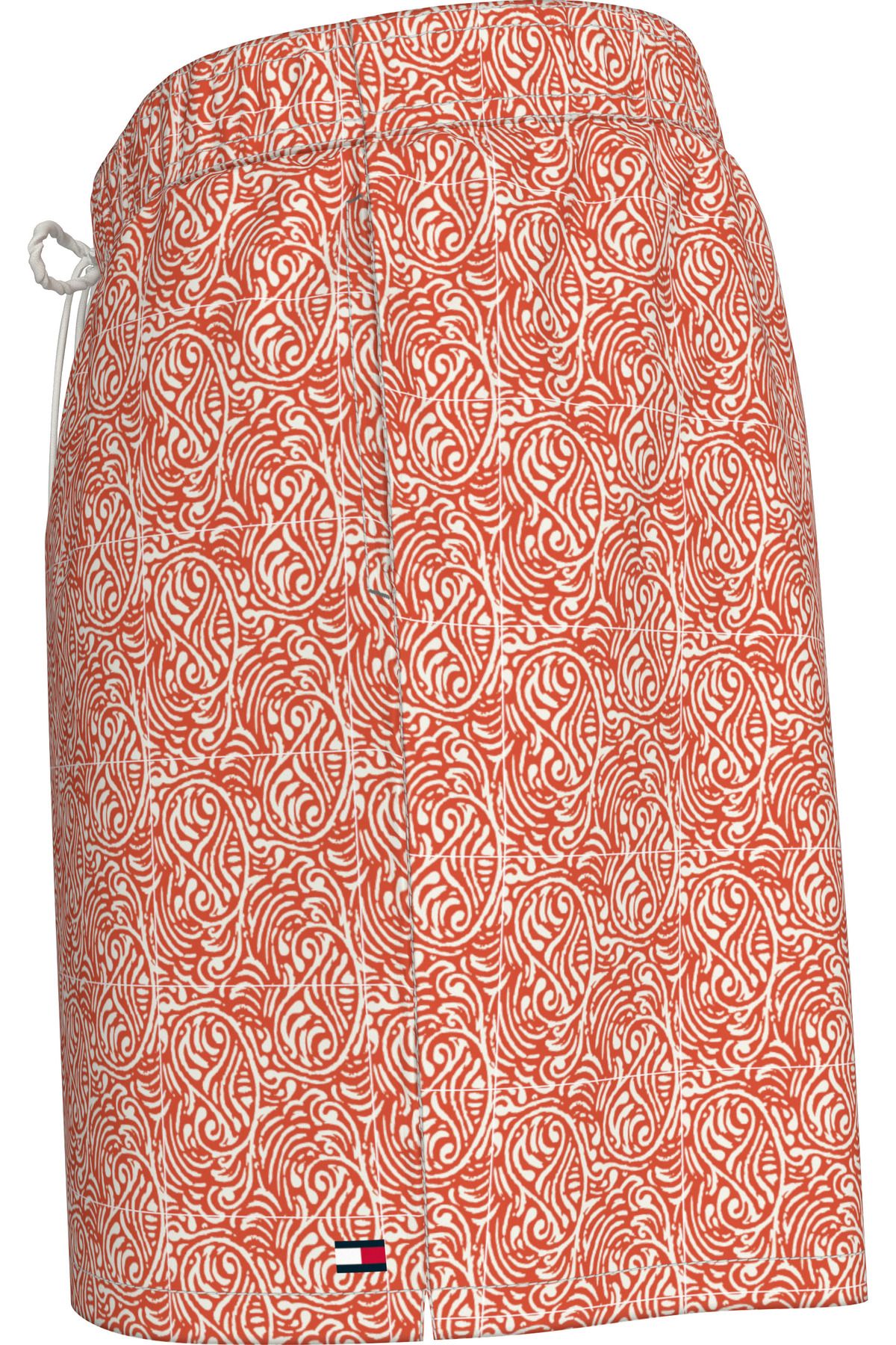Tommy Hilfiger-Medium Drawstring Print Orange Men's Shorts 7