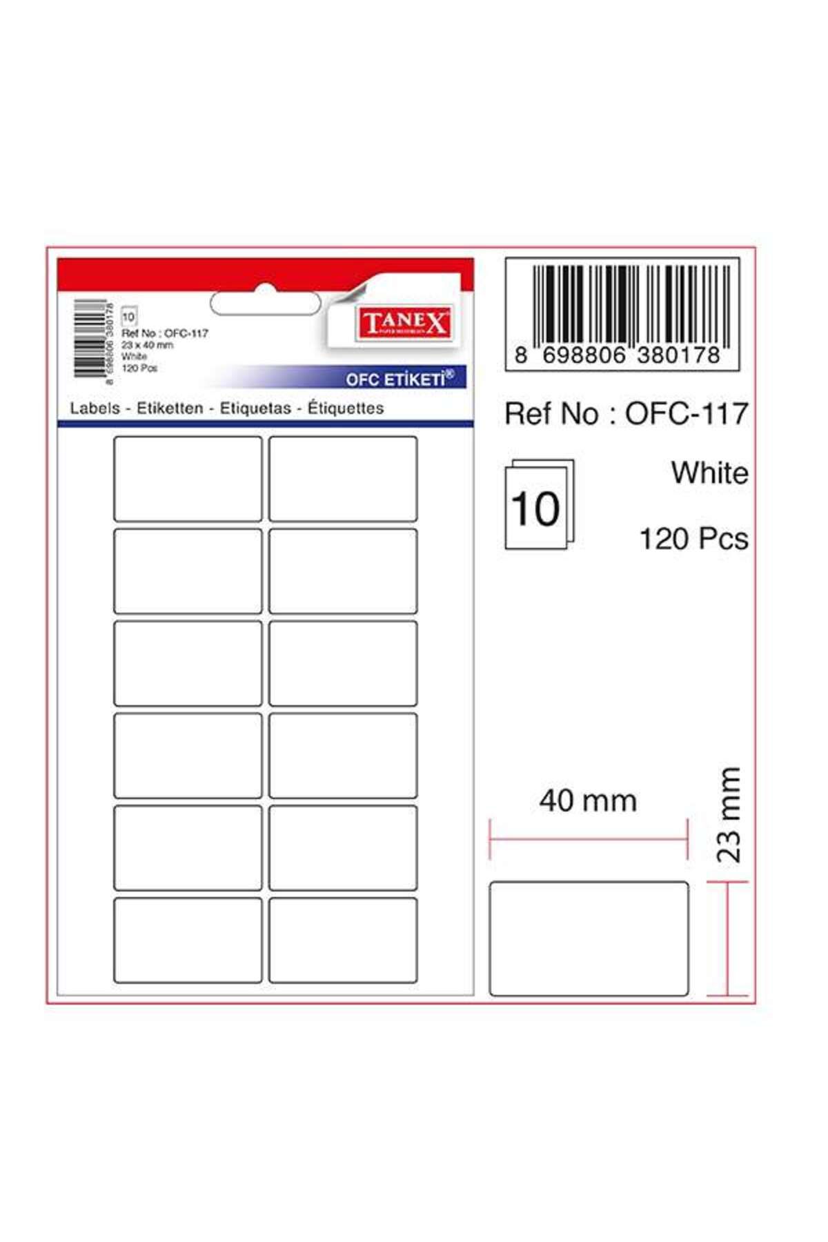 Tanex Ofc 23x40 Ofis Etiketi Beyaz