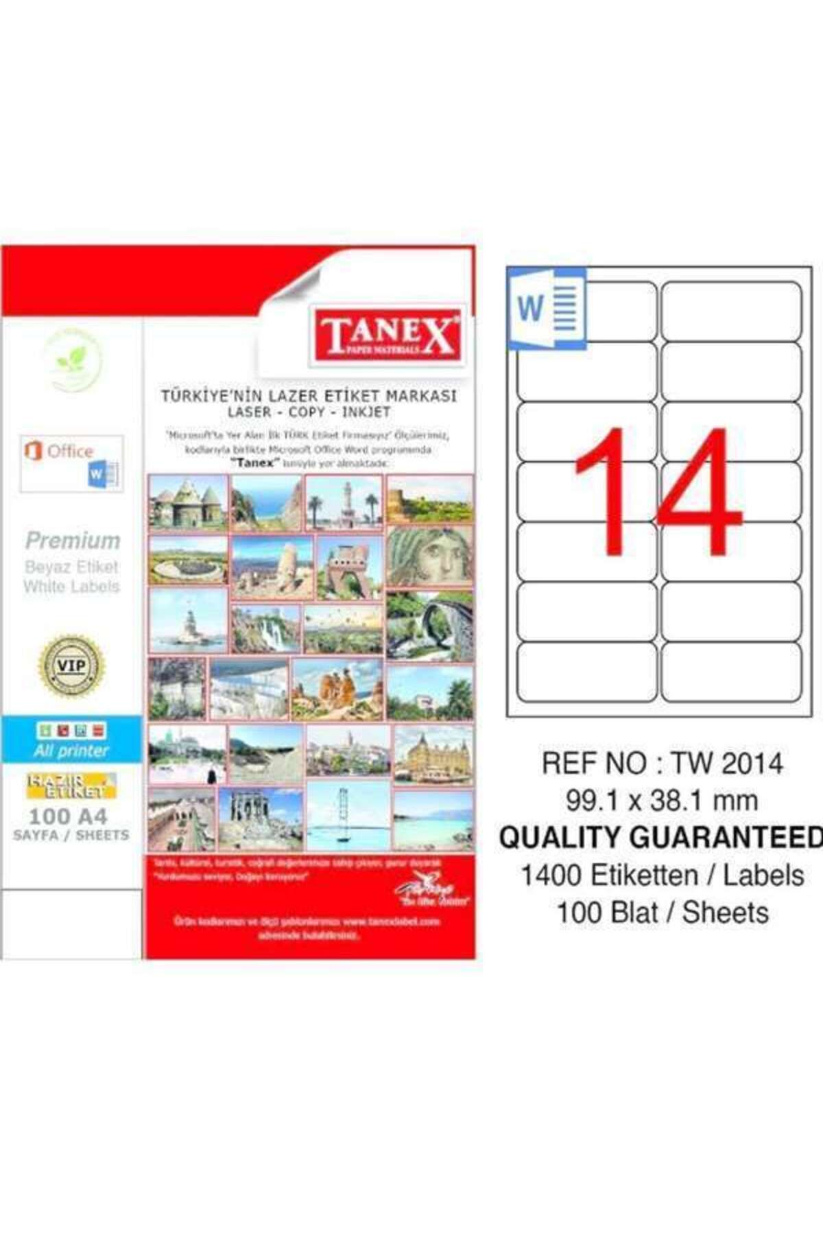 Tanex Lazer Etiket TW-2014 99,1x38,1 mm