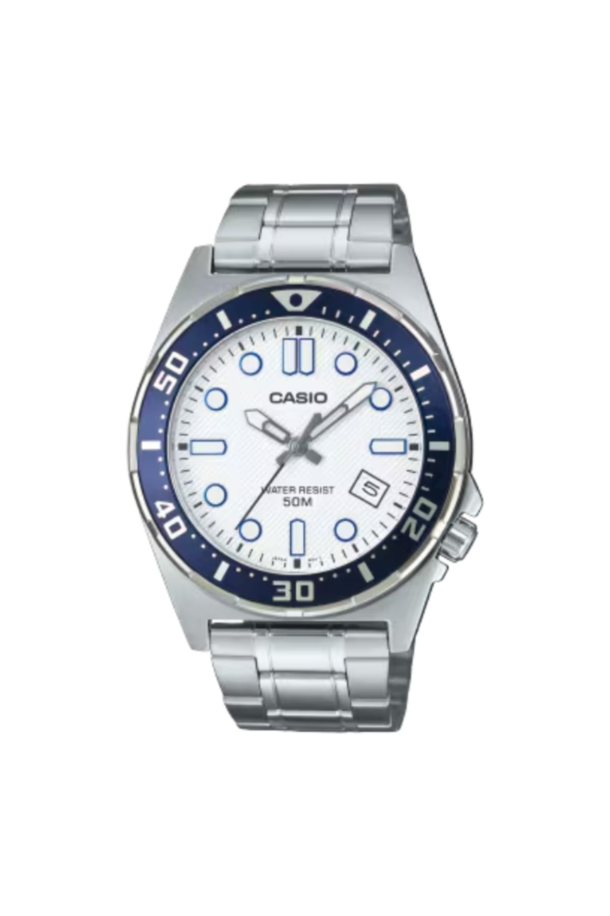 Casio-ساعة كاسيو للرجال بمينا أبيض تناظرية - MTD-135D-7AVDF 1