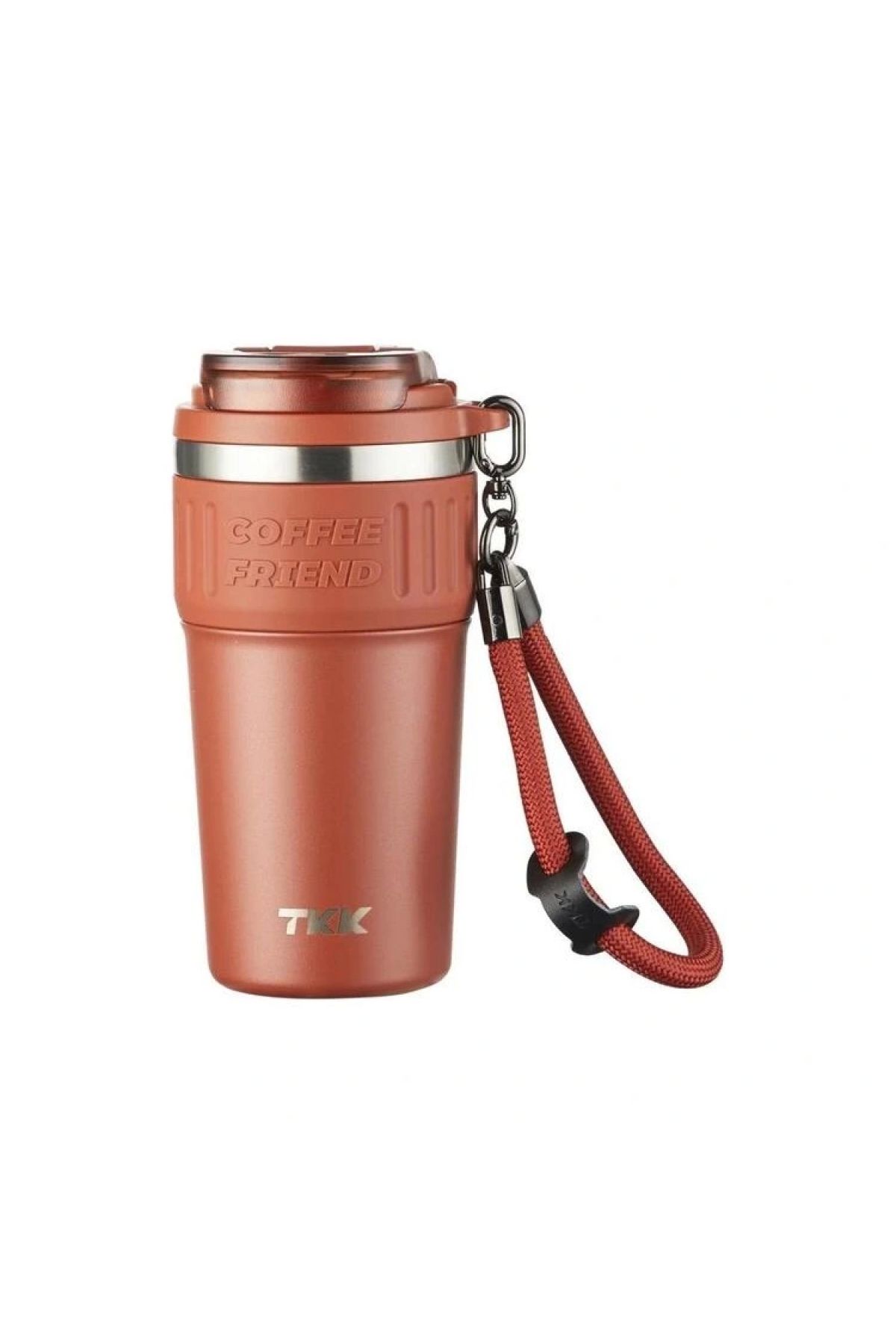 TKK VAGONLİFE T2023 TKK PİPETLİ ASKILI ÇELİK TERMOS MUG 630 ML KIRMIZI