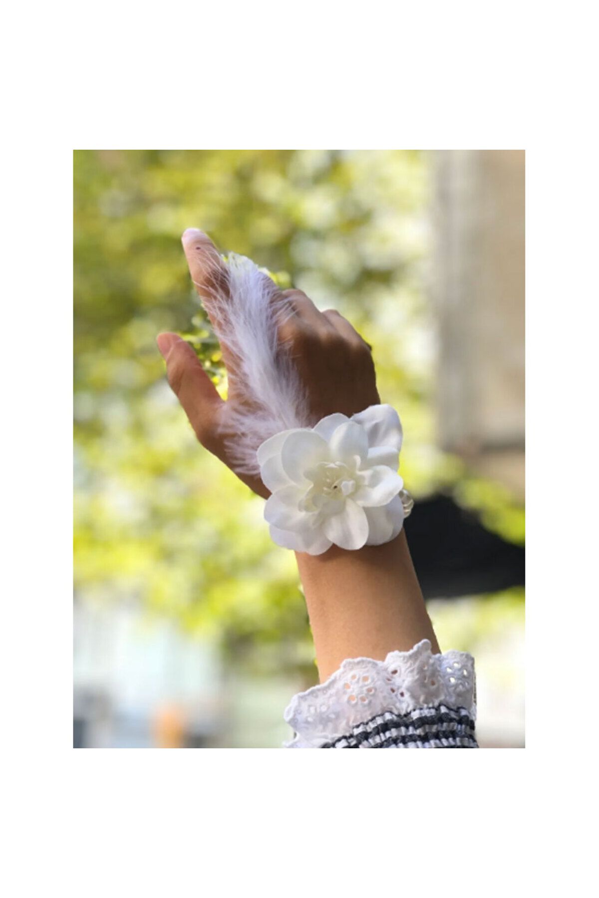 feifei Bride To Be Gelin Bilekliği Tüy Ve İnci Boncuk Beyaz Renkli Bekarlığa Veda Partisi Bilekliği 10 Ade