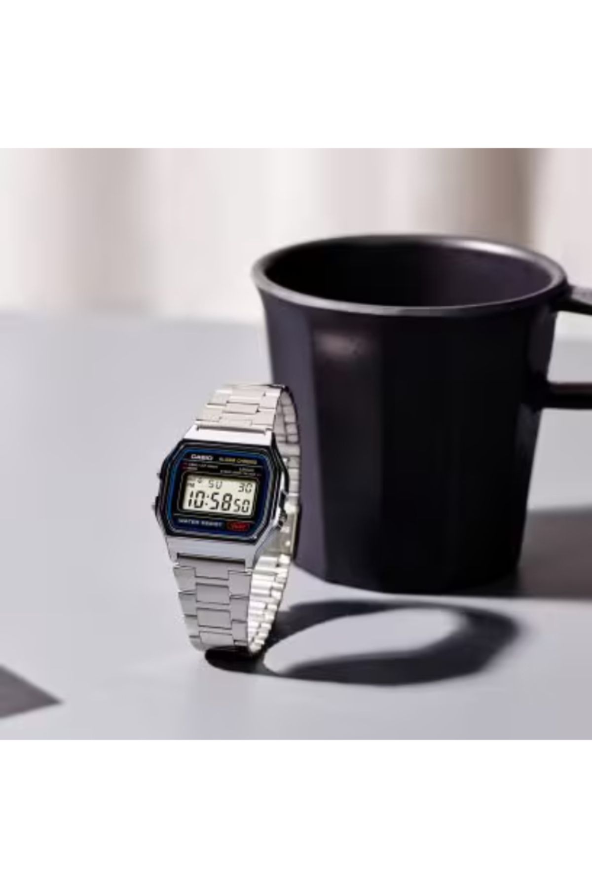 Casio-CASIO Unisex Digital Grey Dial Watch - A-158WA-1D 3
