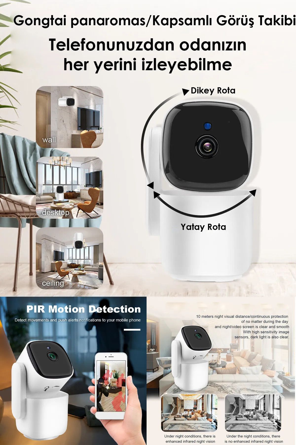 lasttech WİFİ kamera Ses Çıkış Güvenlik Kamerası Bebek Monitörü IR Kamera İp Kamera Gece Görüşlü Kızılötesi