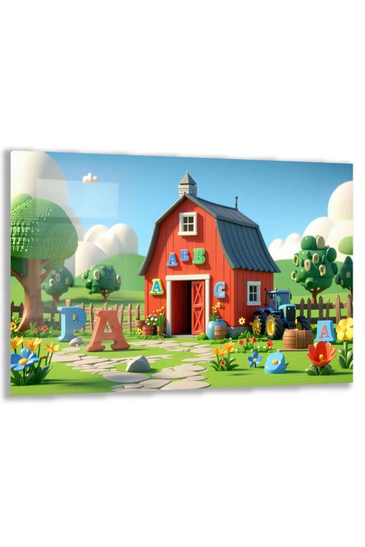 Domovit Eğitici Çocuk Odası Cam Tablo - Yatay Motif 01-083