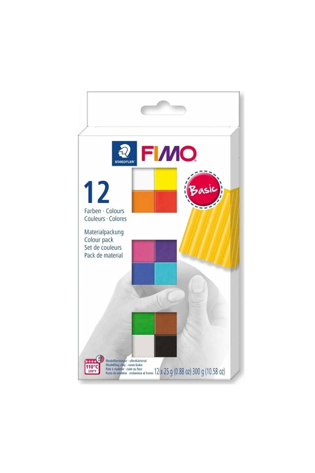 Steadtler FİMO MODELLEME KİL HAMURU SOFT BASIC 12x25gr. (300g) 12 RENK