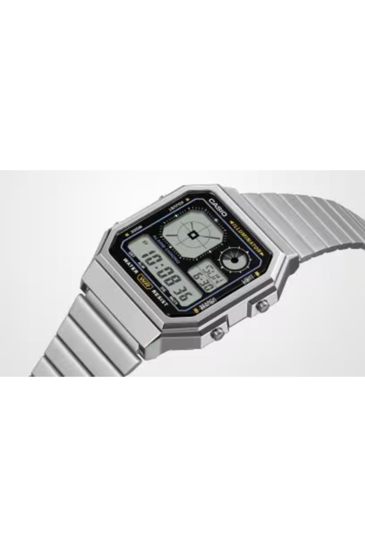 Casio-CASIO Unisex Digital Grey Dial Watch - A130WE-1ADF 3