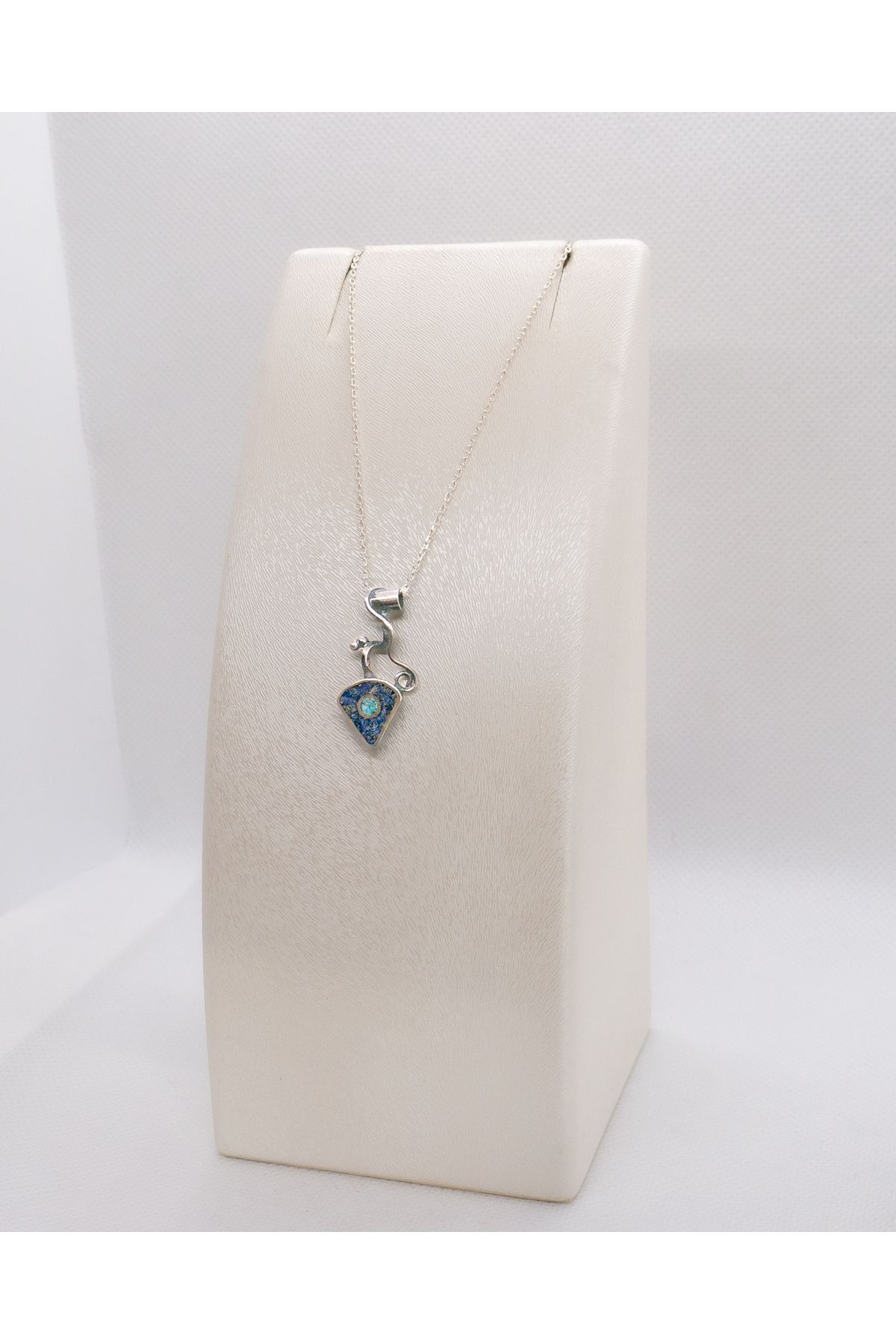 Luna Lapis Lazuli ve Firuze (Turkuaz) Doğal Taşlı Gümüş Kolye