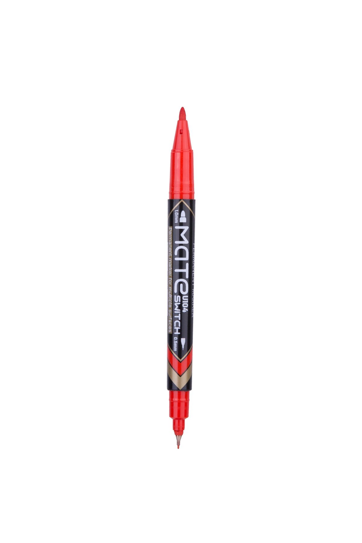 Deli-Deli EU10440 Permanent Marker, Red,Bullet Tip 1.0mm, Metal Tip 0.5mm,12PCS/Box For Precise Marking 2