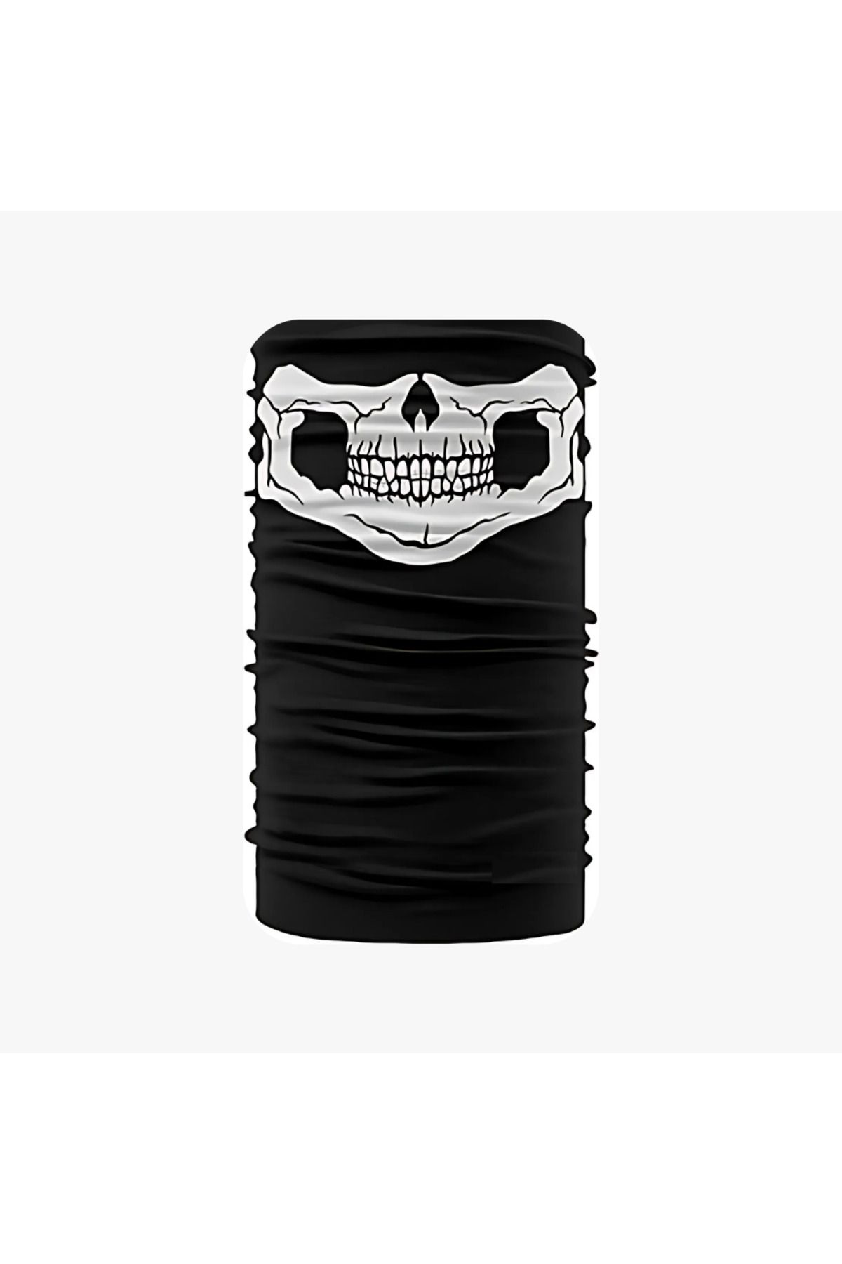 Arel Trade Siyah Beyaz Klasik Kuru Kafa Çok Amaçlı Bandana Buff Saç Bandı Maske Balaklava Toka