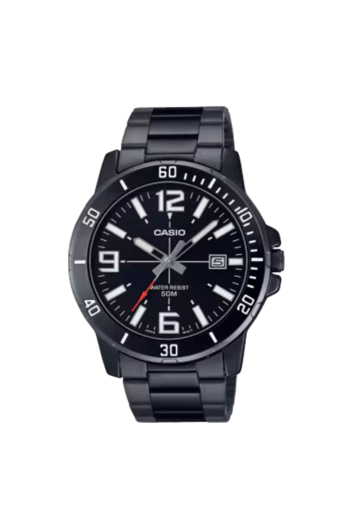 Casio-ساعة كاسيو للرجال بمينا أسود تناظرية - MTP-VD01B-1BVUDF 1