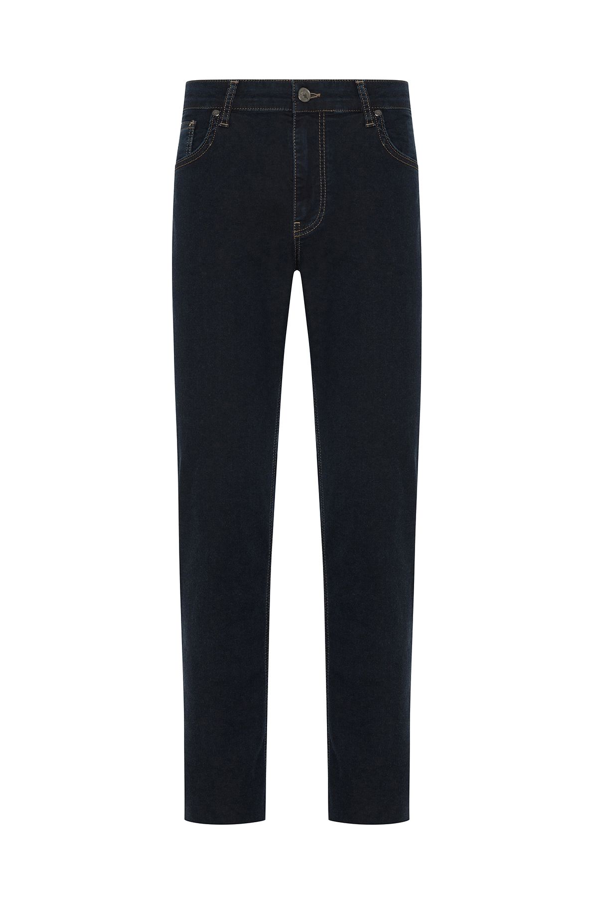 Gallus 5 Cep Lacivert Yeşil Efektli Esnek Regular Fit İnce Denim Pantolon