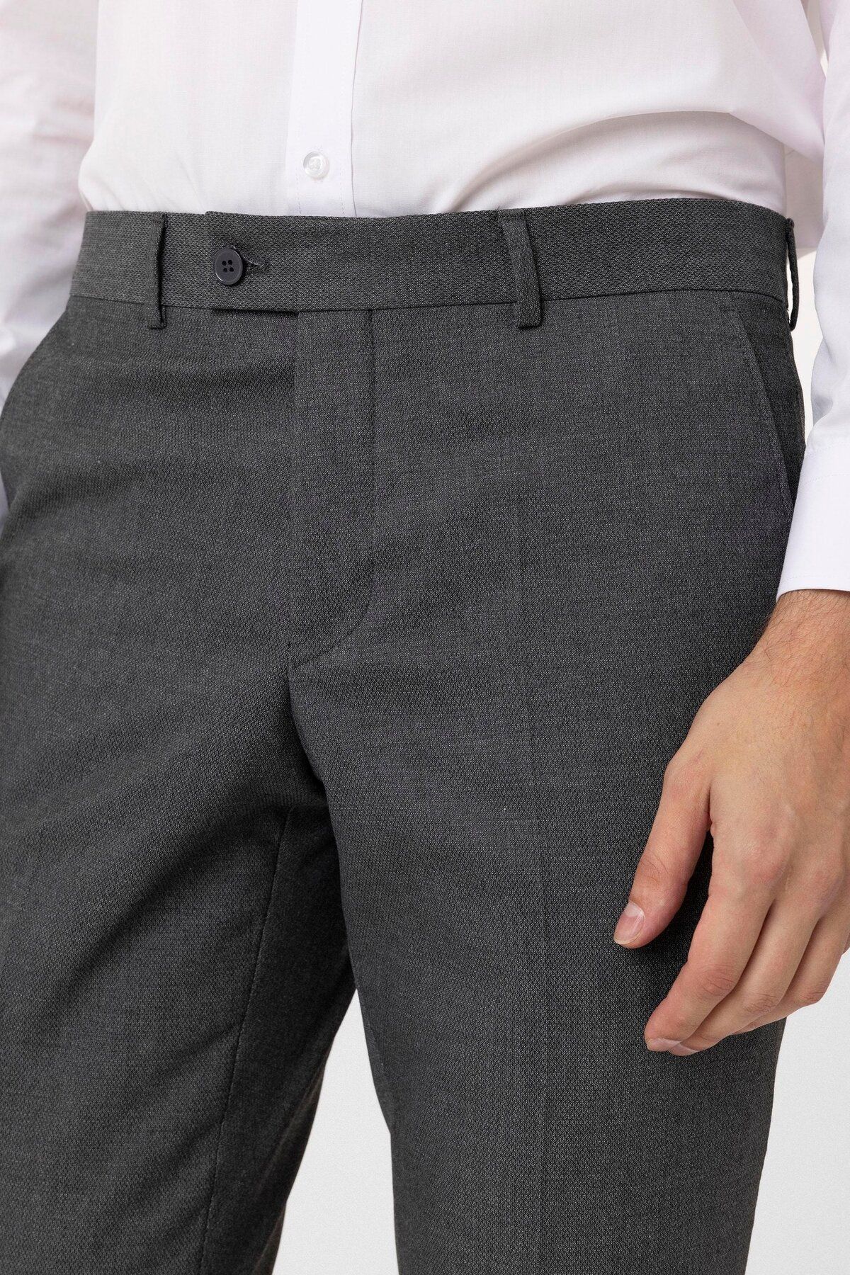 SÜVARİ-Cavalry Loose Fit Armure Patterned Soft Textured Fabric Trousers 4