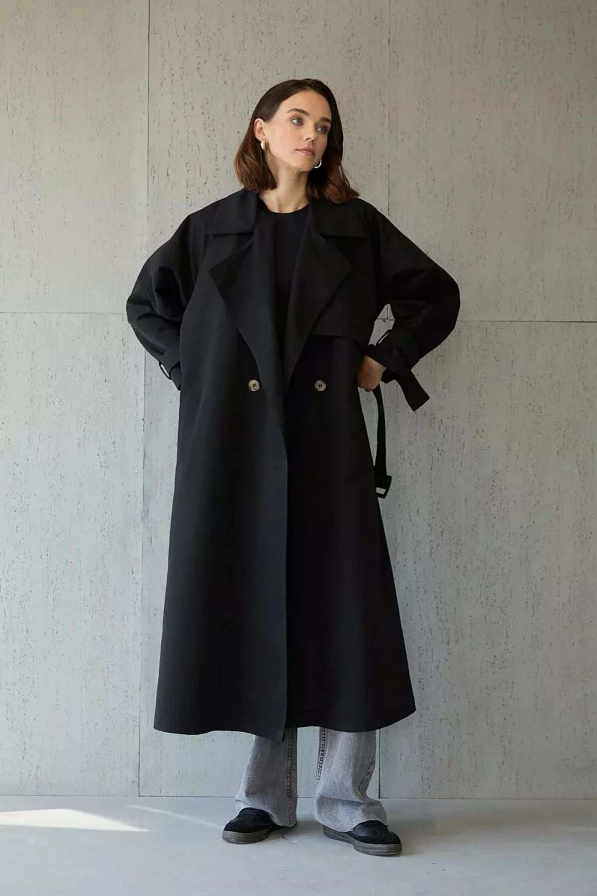 FERHEL Kadın Pera Oversize Trençkot 18-1001