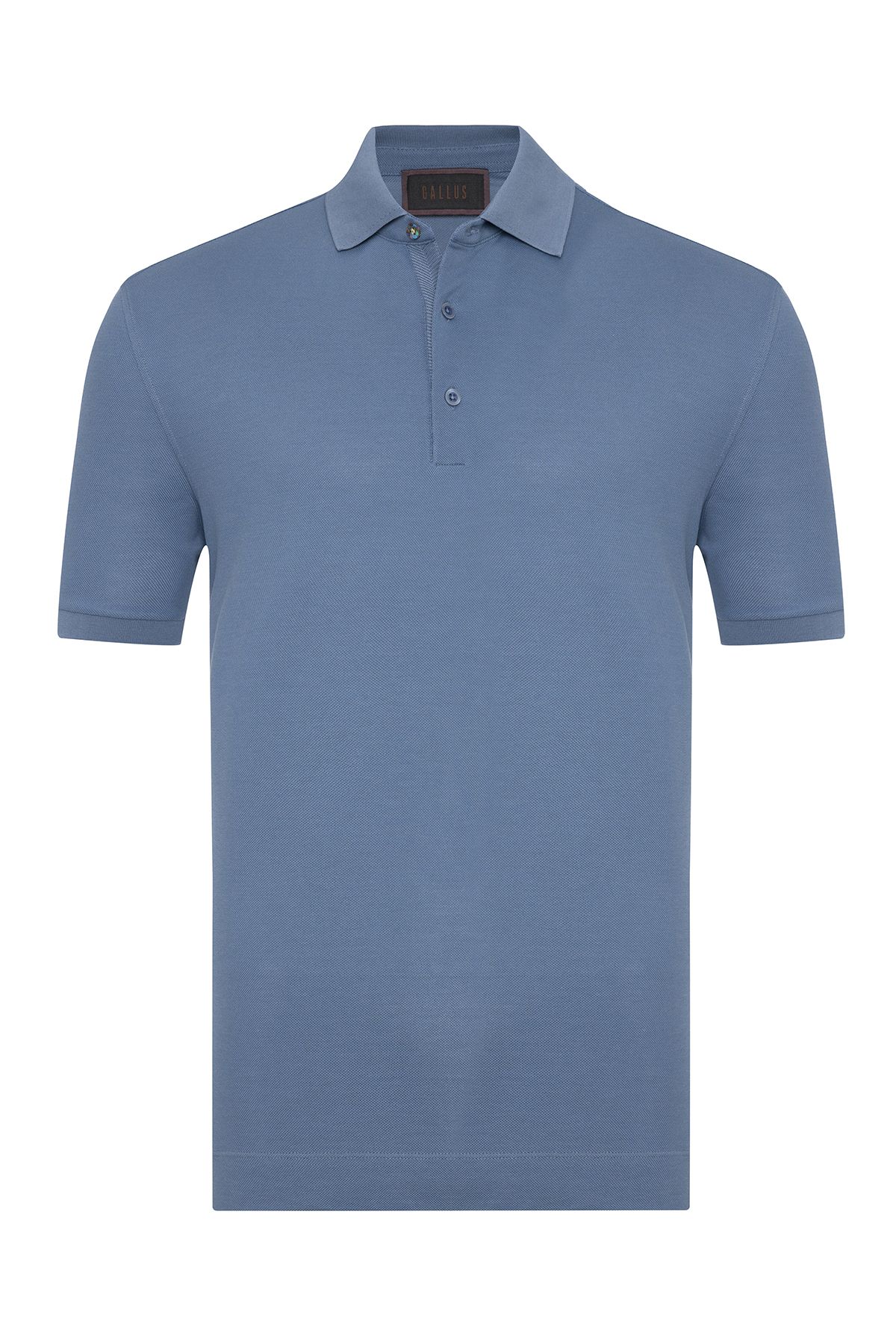 Gallus Mavi Polo Yaka Pike Pamuk Regular Fit Tişört