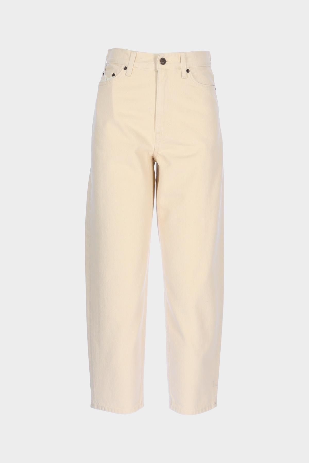 CROSS JEANS Ariana Ekru Yüksek Bel Patı Fermuarlı Mom Jean Pantolon C 4525-190