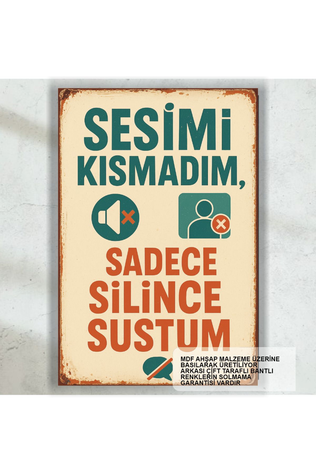 Hayat Poster tripli sohbet komik esprili sözler duvar yazıları retro ahşap poster tablo