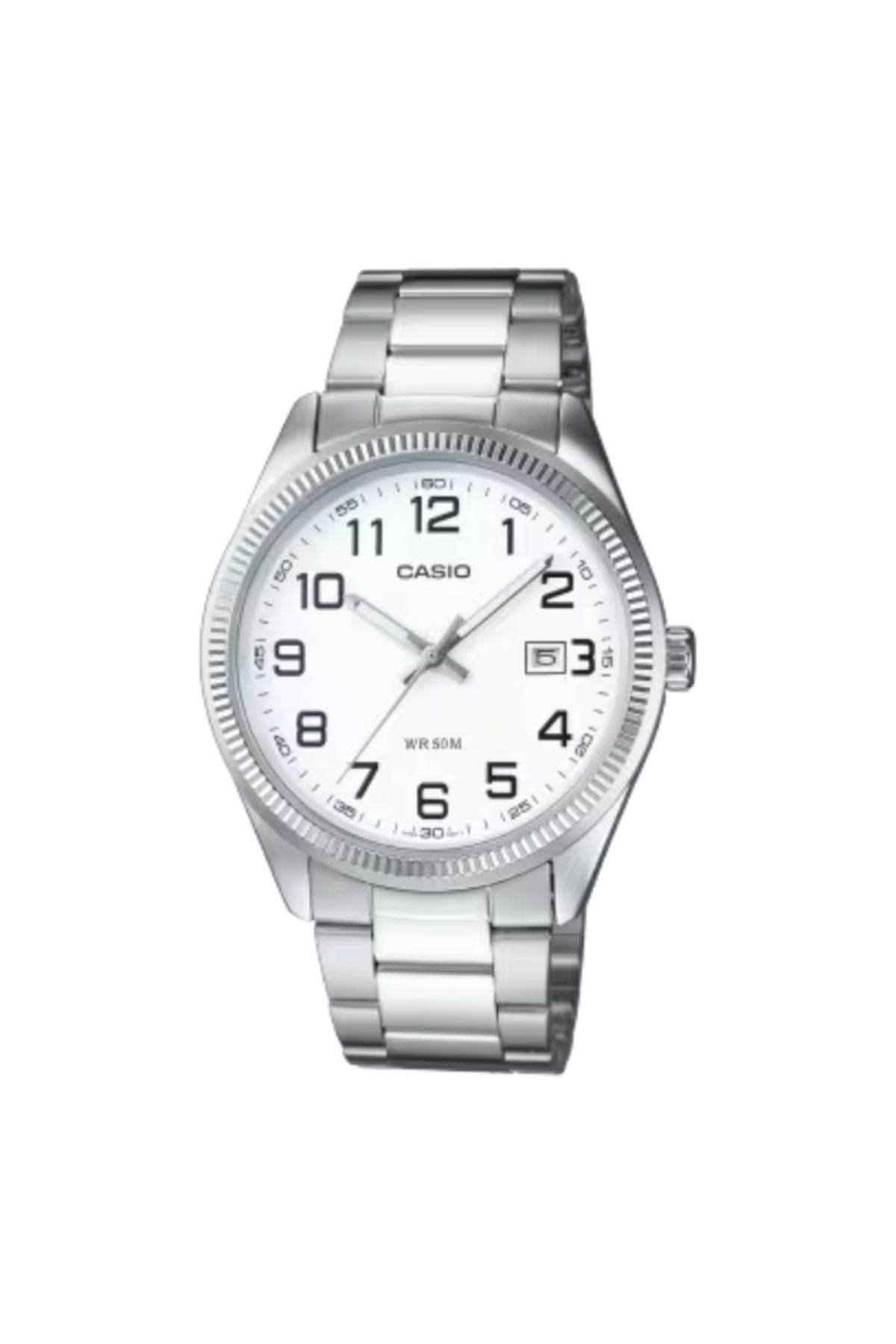 Casio-ساعة كاسيو للرجال بمينا أبيض تناظرية - MTP-1302D-7B 1